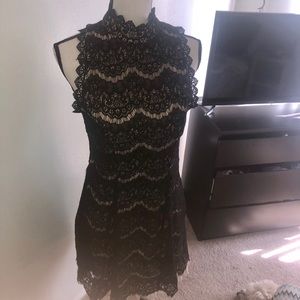 High neck lace dress